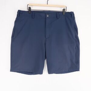 Mack Weldon Radius Flex Shorts Mens XL Navy Blue Zipper Pockets